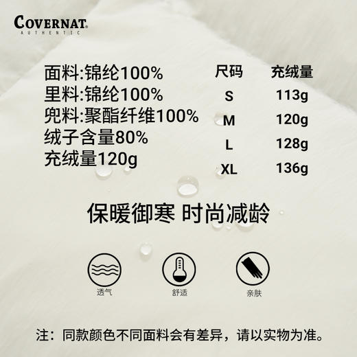Covernat冬新品RDS连帽羽绒服叠穿外套男商场同款2024秋冬新品CO2304DP22 商品图3