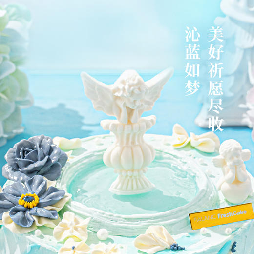【蓝色许愿池】精美巴洛克风许愿池 白巧雕塑双生天使 0卡糖奶油蛋糕 商品图2
