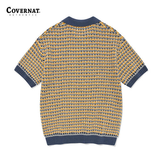 Covernat韩国潮牌时尚中款针织衫舒适透气翻领短袖2024年春夏CO2402KT03 商品图1