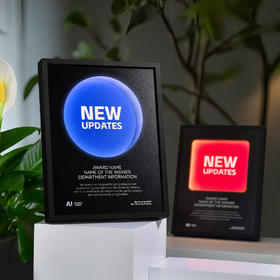 创意奖牌订做金属授权牌定制颁奖纪念荣誉证书授权插电发光款奖杯 可开发票