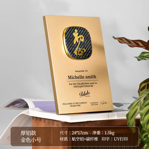 创意金属奖牌碳纤维立体LOGO定制商务合作科技感奖杯授权牌荣誉 商品图8