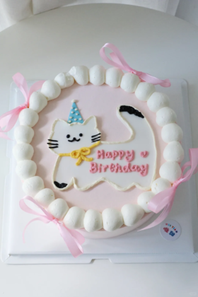 喵星人小集合/猫卡通手绘蛋糕-低糖处理无添加