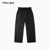 PINLI品立夏季新款潮牌褶皱工装裤男士黑色宽松直筒休闲长裤B252117076 商品缩略图3