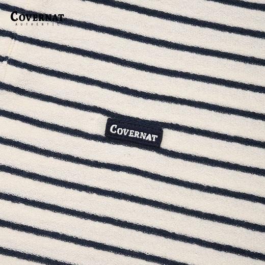 covernat韩国潮牌翻领T恤SKIPPER毛圈布条纹短袖2025春CO2402ST14 商品图3