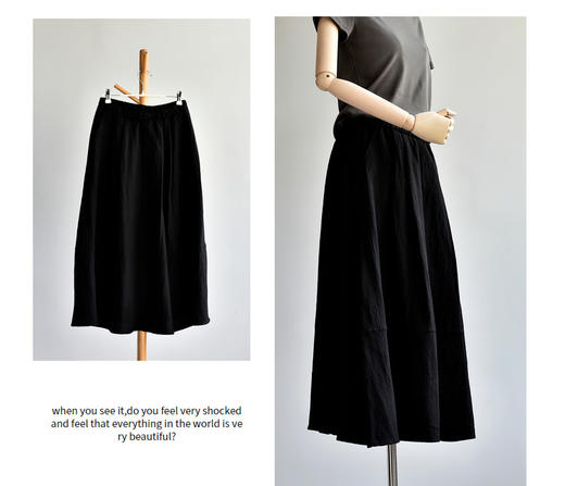 丁摩 【天丝亚麻裙】白色花苞裙女夏新天丝亚麻宽松中长蓬蓬半身裙子5ZF-C389 商品图6