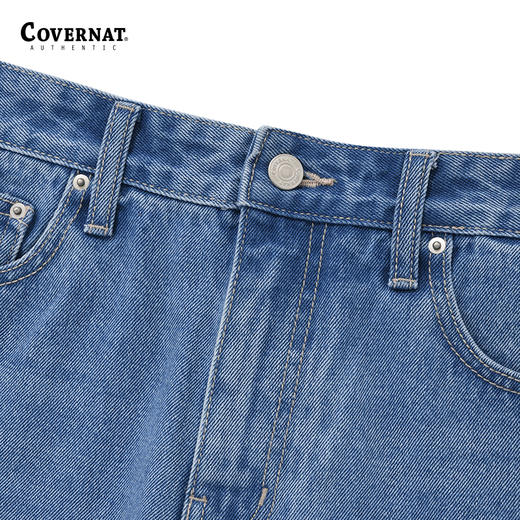 Covernat阔腿牛仔裤春夏上新浅蓝色直筒牛仔裤基础休闲裤子CO2301PT37BL 商品图3