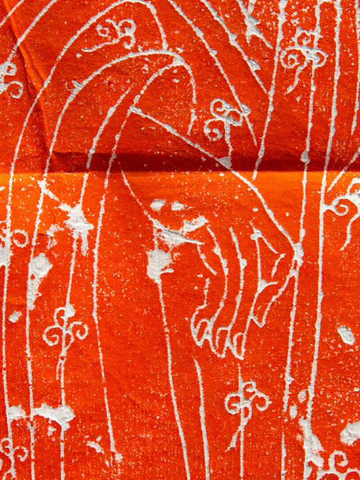 唐代持扇仕女造像石刻原拓 商品图5