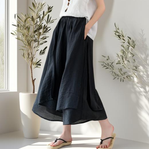 现货 臣禾	【纳凉裙裤】 再生纤维垂感松紧腰九分无龄阔腿裤	JZ252060475 商品图1