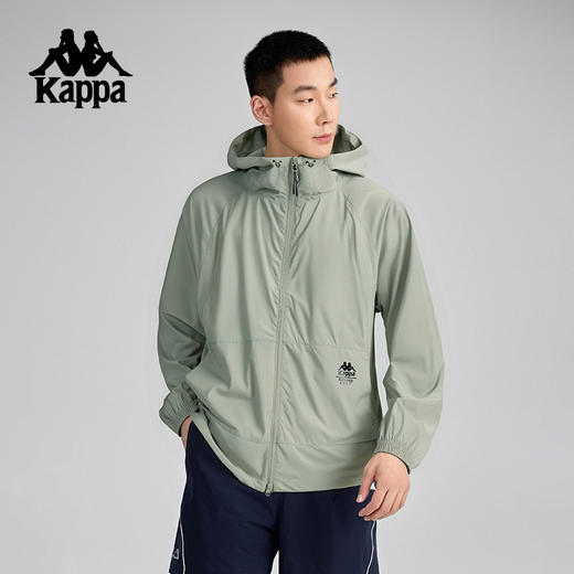 Kappa卡帕背靠背运动外套男2025夏季新款休闲连帽防晒女款防风衣KPCICFJ61 商品图2