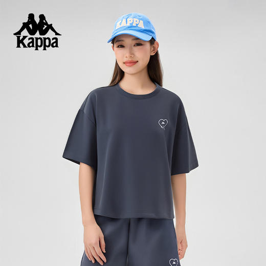 Kappa卡帕背靠背运动短袖女2025夏季新款休闲圆领t恤宽松上衣男款KPDJCTD61 商品图2