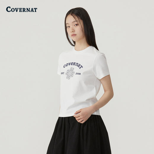 COVERNAT韩国潮牌复古印花短袖T恤经典时尚休闲宽松2025夏季新CO2502ST94 商品图2