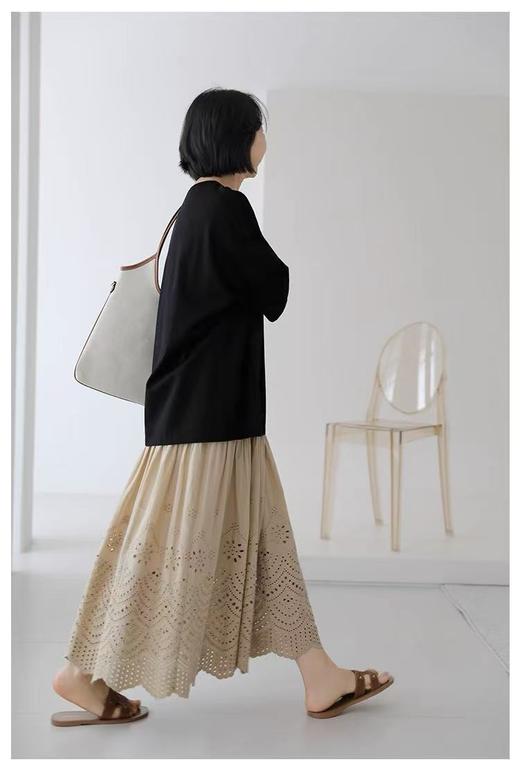 清仓价2025~（高克重-纯黑）100%棉落肩袖大版短袖T恤-喜出 商品图1