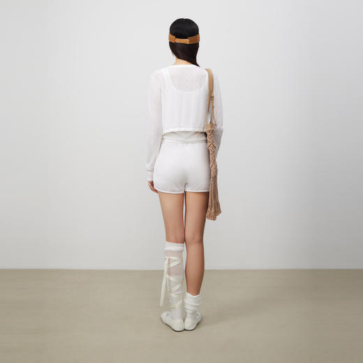 lost in echo2025夏季新款轻薄透气针织开衫工字背心吊带短裤套装 商品图4