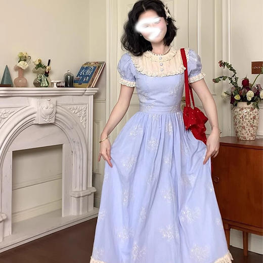 裁缝学苑AS518法式复古蕾丝花边连衣裙纸样女装泡泡袖裙子样板 商品图2