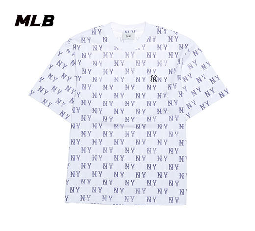 MLB男女同款满印老花做旧色25春夏新款T恤3ATSM0253 商品图2