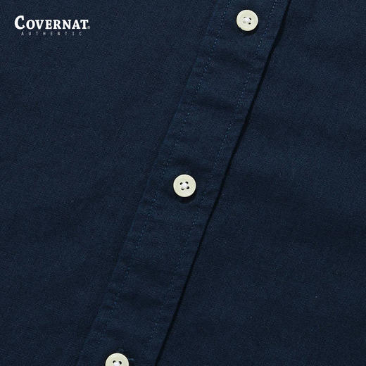 covernat韩国潮牌C刺绣LOGO 宽松亲肤亚麻衬衫2024春夏新品CO2401SH06 商品图2