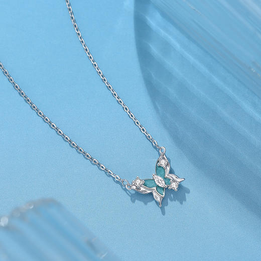 Winys925银冰蝶映梦项链送女友闺蜜节日生日礼物 商品图1