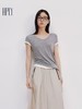 【大都会】轻氧系列 HPLY荷比俪2025夏新款女含绵v领假两件不规则下摆t恤 商品缩略图0