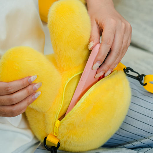 毛绒团团公仔头斜挎包 商品图2