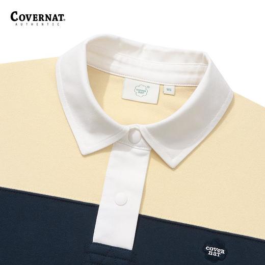 covernat韩国潮牌长袖polo衫撞色宽条纹休闲上衣2024秋冬新品CO2403CR76 商品图2
