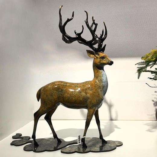 一鹿平安°黄铜摆件 商品图0