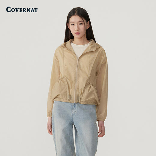 covernat韩国潮牌女性透明褶皱尼龙外套宽松休闲2025春夏新CO2502JK79 商品图2