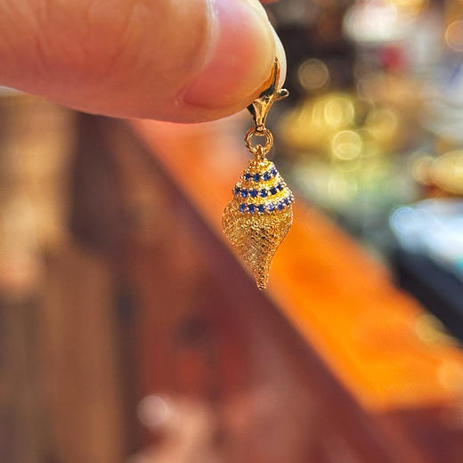 正品新款精致项链配饰藏银小海螺卡扣挂脖子配饰素吊坠饰品 商品图3