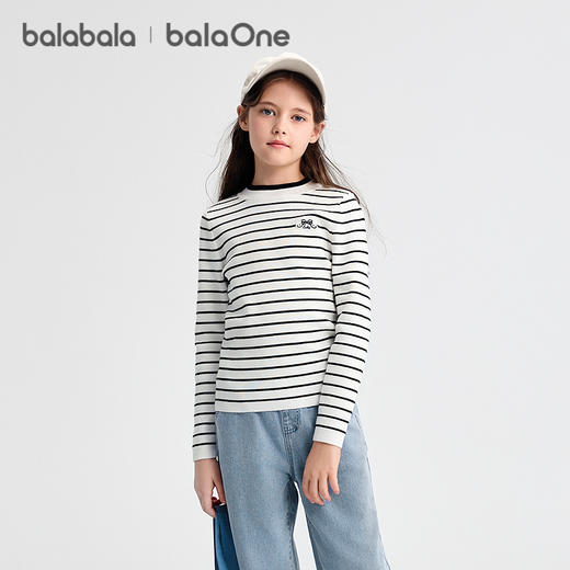 巴拉巴拉balaOne童装儿童毛衣女童2025新款春秋装打底衫毛衫套头 商品图1