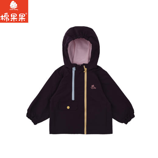 棉果果秋季新品女童绛紫色摇粒绒加绒保暖风衣M322100325405 商品图1