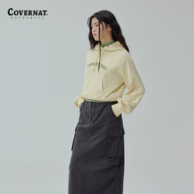 【国庆狂欢】covernat韩国潮牌宽松女士COOPER标志潮牌连帽卫衣新品带帽套头衫CO2403HD70