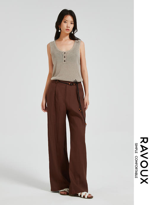 272169928度假风亚麻长裤 商品图1