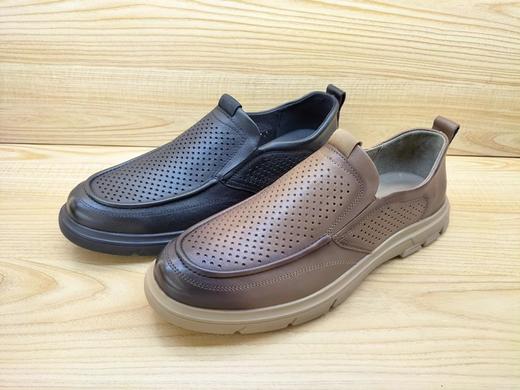 夏季新款豪行真皮男鞋13259525平底冲孔透气舒适休闲凉鞋 商品图3