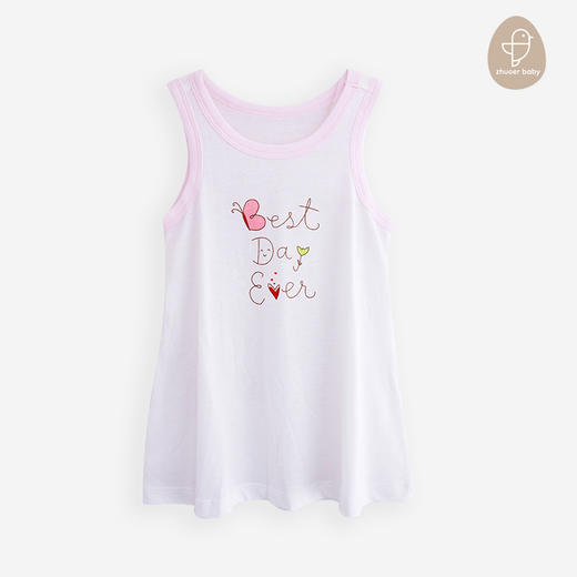 【无袖连衣裙】卓儿夏季女童裙子纯棉简约薄款花边短袖中长款连衣裙 商品图9