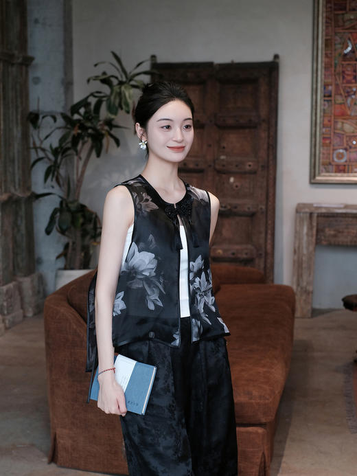 盛唐牡丹| 荷韵欧根缎马甲 商品图4