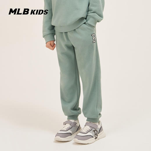 MLB儿童男女童刺绣队标束脚裤抽绳松紧腰加绒长裤23秋冬新款7APTB0236 商品图1