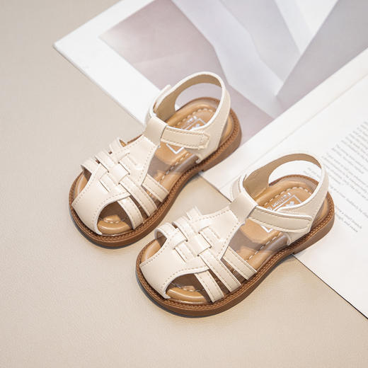 【新款女童罗马凉鞋，时尚包头设计】女童鞋子儿童罗马公主凉鞋 2025夏季时尚新款 小女孩中大童包头凉鞋-QQ 商品图4