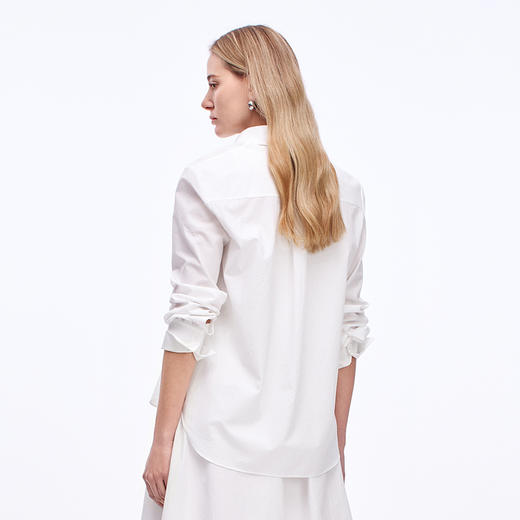 EITIE爱特爱简约收腰显瘦百搭通勤气质经典白衬衫秋季新款8309001 商品图6