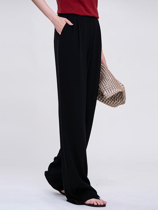 【品牌订单款】经典百搭梨型必备高腰宽松休闲醋酸阔腿西裤 DG482424B、DG482425B 商品图3