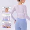 跃牌【欲动春风】系列 女夏轻薄透气瑜伽长袖t恤抽褶上衣速干修身健身普拉提运动罩衫52562 商品缩略图1