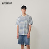 covernat韩国潮牌短袖T恤男女情侣款撞色细条纹圆领纯棉上衣CO2302ST20 商品缩略图0