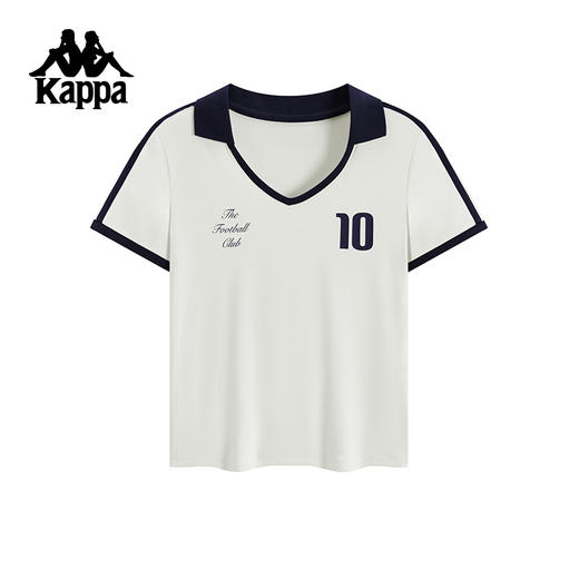 Kappa卡帕背靠背短袖t恤女2025新款夏季翻领polo衫运动休闲上衣K0F62PD02 商品图1