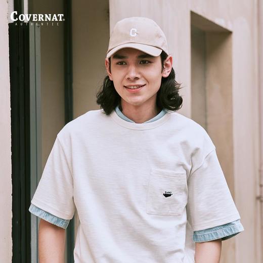 covernat韩国潮牌情侣款中性款竹节棉标志口袋T恤短袖男女CO2302ST27 商品图1