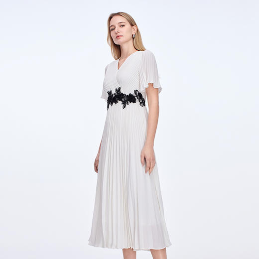 EITIE爱特爱高级优雅气质收腰百褶轻礼服连衣裙25秋新款8377002 商品图5