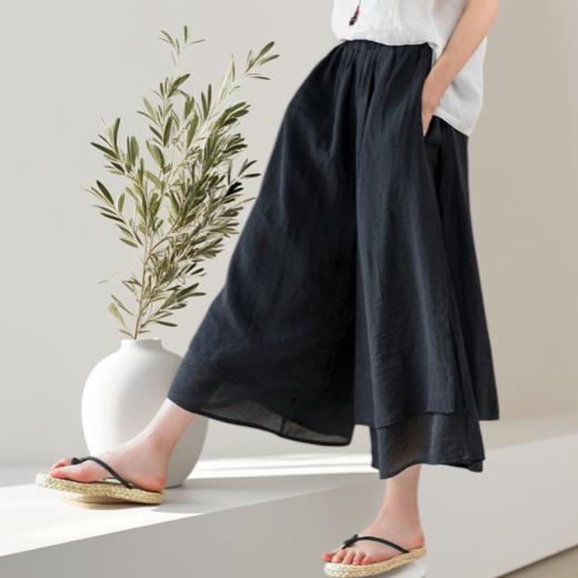 现货 臣禾	【纳凉裙裤】 再生纤维垂感松紧腰九分无龄阔腿裤	JZ252060475 商品图9