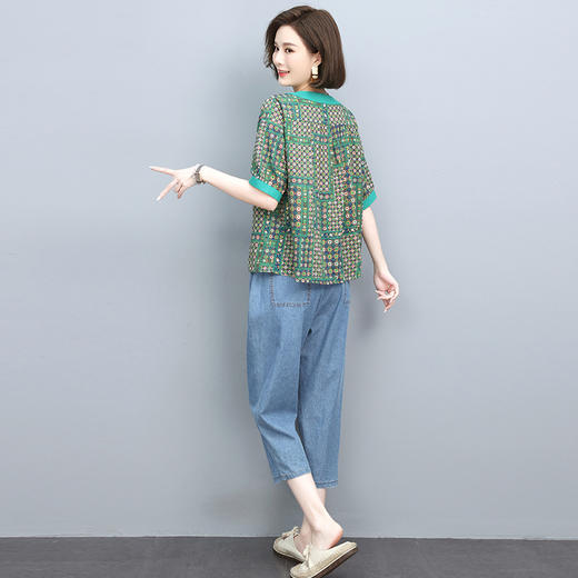 丁摩 休闲风短袖套装女夏季新款大码休闲时尚套装两件套5ZF-8839 商品图2