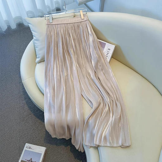 丁摩 紫色琉璃裤阔腿裤女夏季八分裤夏日轻薄甩裤超好看九分裙裤子5ZF-2208 商品图1