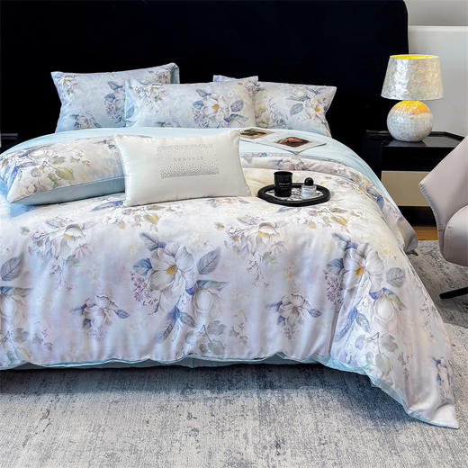 热卖！100%兰精天丝！恒源祥高品质四件套  中华老字号严选 奢华质感 数码印花 柔软亲肤 床单床笠款可选 商品图0