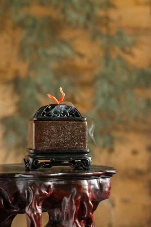 寿山石+血檀香炉 商品图2