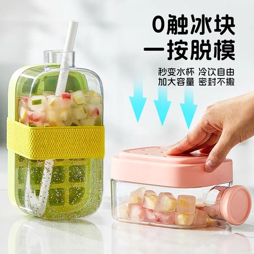 【没有甜甜的文案，只有吃冰的浪漫~】冰格水杯新款 2025高颜值水壶 食品级冰块模具 便携吸管杯夏-QQ 商品图2