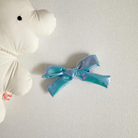 布艺蝴蝶结侧边夹 蓝色